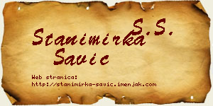 Stanimirka Savić vizit kartica
